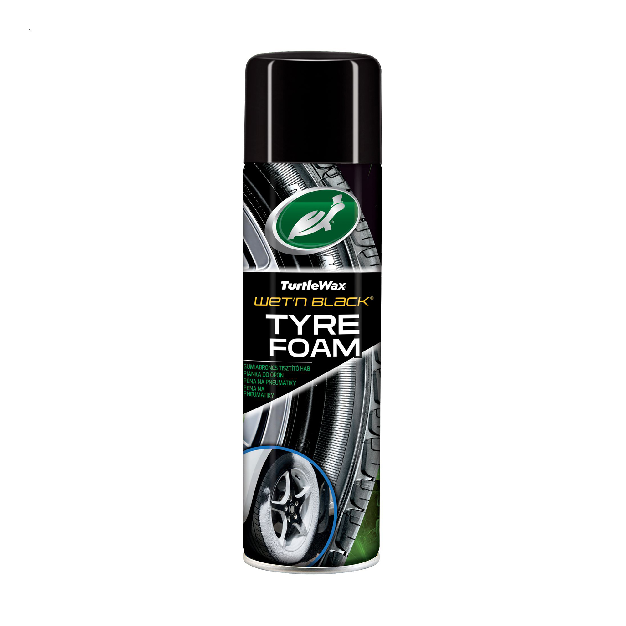 Поліроль-піна для чорніння та очищення шин Turtle Wax Wet'n Black, 500 мл