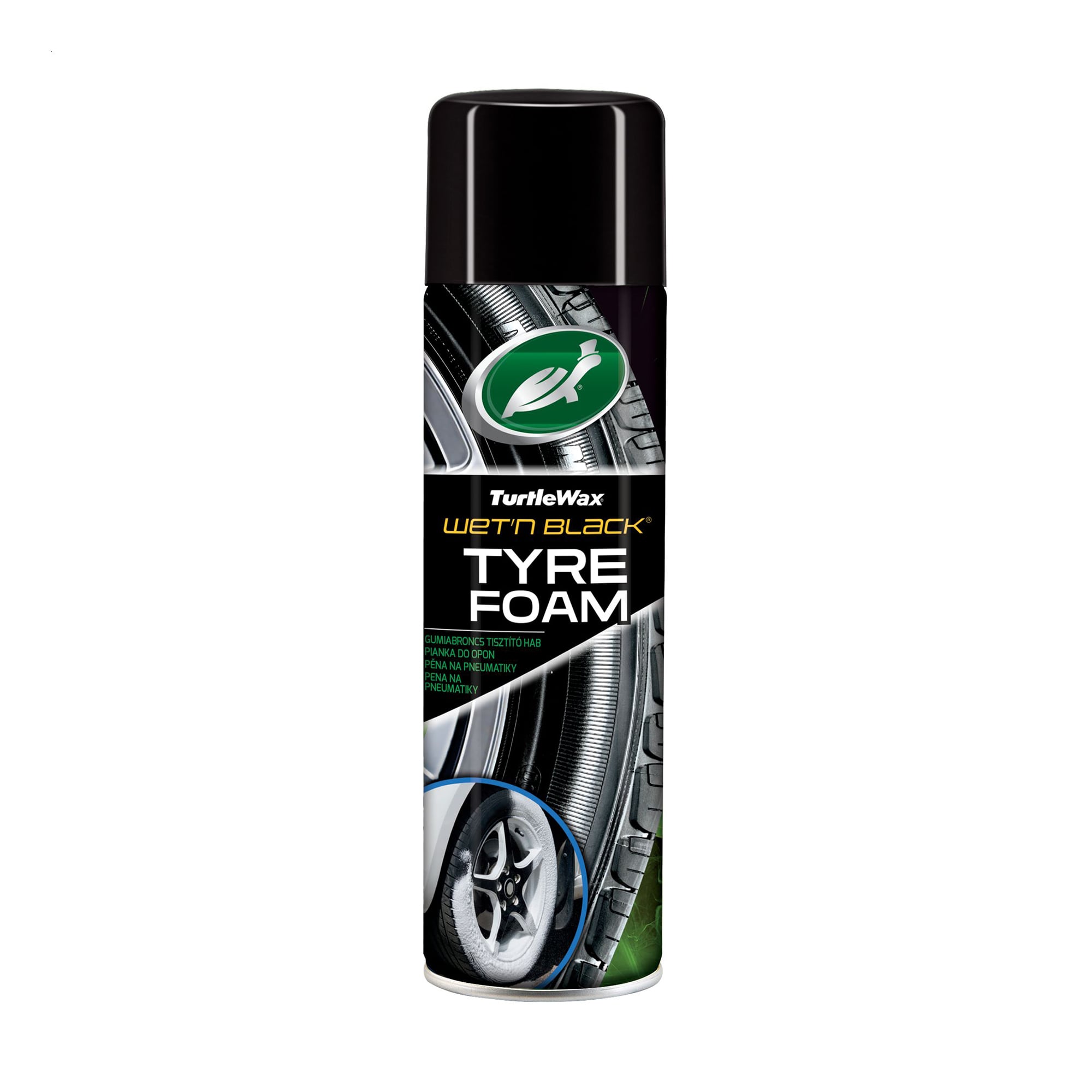 Уцінка! Поліроль-піна для чорніння та очищення шин Turtle Wax Wet'n Black, 500 мл